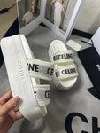 Pre Order Luxury Double Strap Logo Platform Slides (2 Colours)