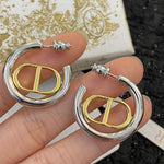 Pre Order Luxury Gold Initial Hoops In Silver
