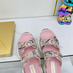 Pre Order Luxury Logo Snake Print Sandals (3 Colours)
