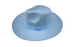 Blue Fedora Felt Hat With Poly Band